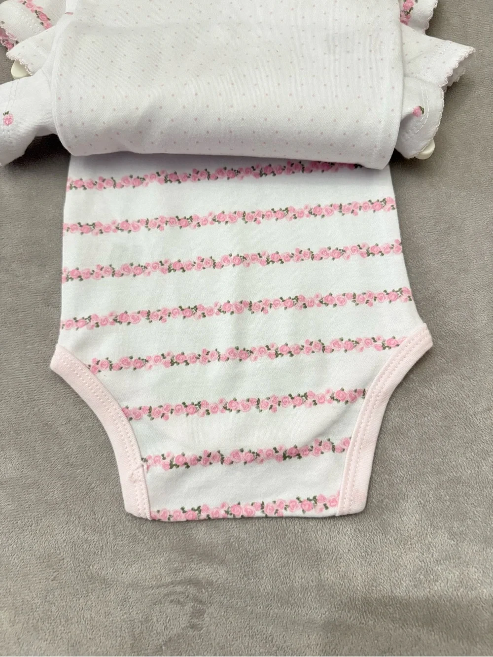 Luxe Threads Baby Girl 0-3M Pima Cotton Bodysuit 3 Pack Floral Pink NWT